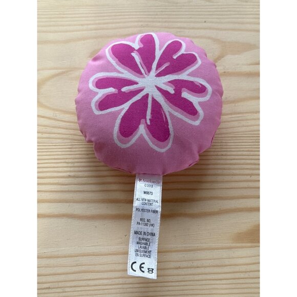 American Girl Doll Pink Round Pillow Flower Print Polyester Fiber - Picture 1 of 4